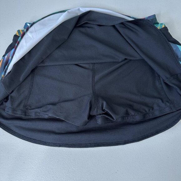 Athleta Laser Beam Bustle Skort Small Multicolor Tennis Running Athletic - Picture 5 of 10